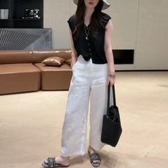 韩系V领无袖针织背心上衣2025夏季新款小众女装轻薄百搭显瘦体恤