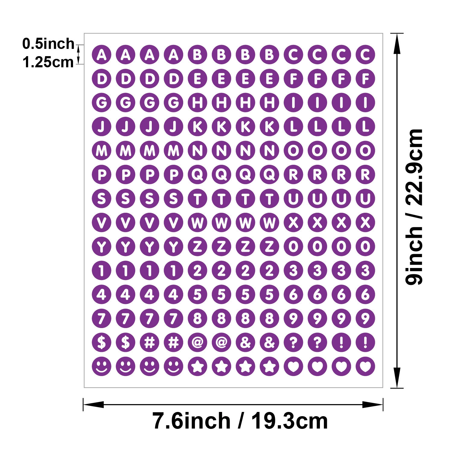 Waterproof sticker, cards, 0.5 inch, DIY