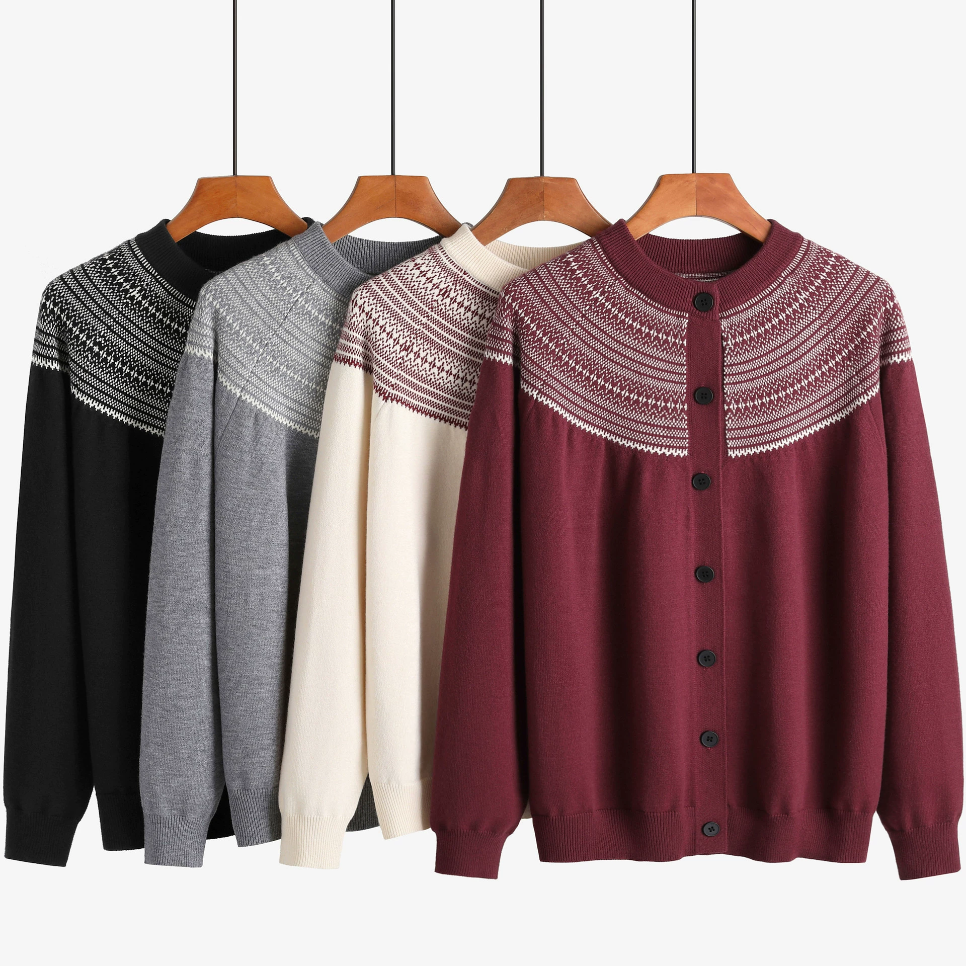 Fair Island ретро свитер большой размер женский трикотаж кардиган весной новый свободный круглый топ 220 кг