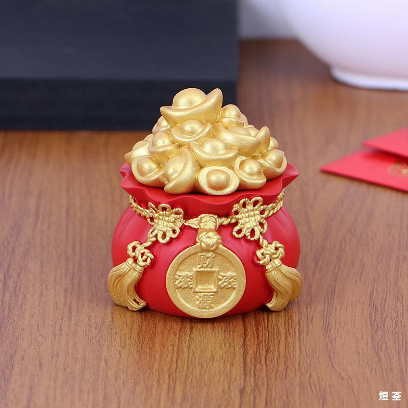 Bring in Wealth and Treasure, Cornucopia Ornaments, God of Wealth, Gold Ingot, Money Tree, Money Bag, Car Desk Decoration