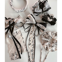 國風水墨禪意蝴蝶結飄帶發箍女漢服古風高級感頭箍頭飾發卡髮飾