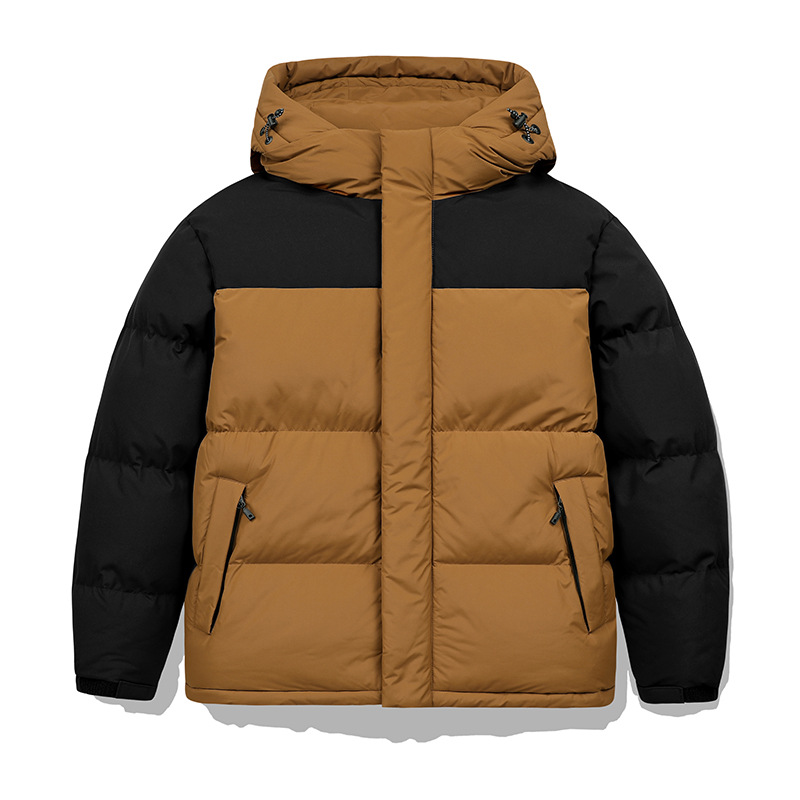 Cross-border engrosado empalmado chaqueta de algodón casual para hombres y mujeres chaqueta con capuzas pareja pan de algodón