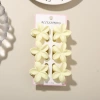#11 White [6-piece set with card] 4cm plumeria style