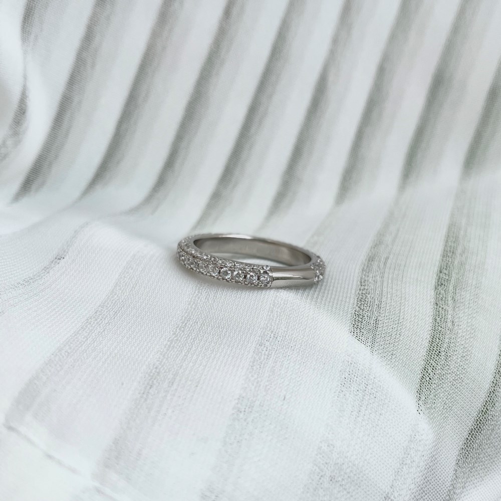 Simple Style Circle Silver Plating Zircon Rings 1 Piece