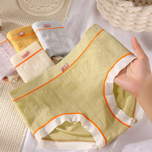 新品甜美日系彩棉内裤女士无缝中腰三角裤防螨虫抑菌底裆现货批发