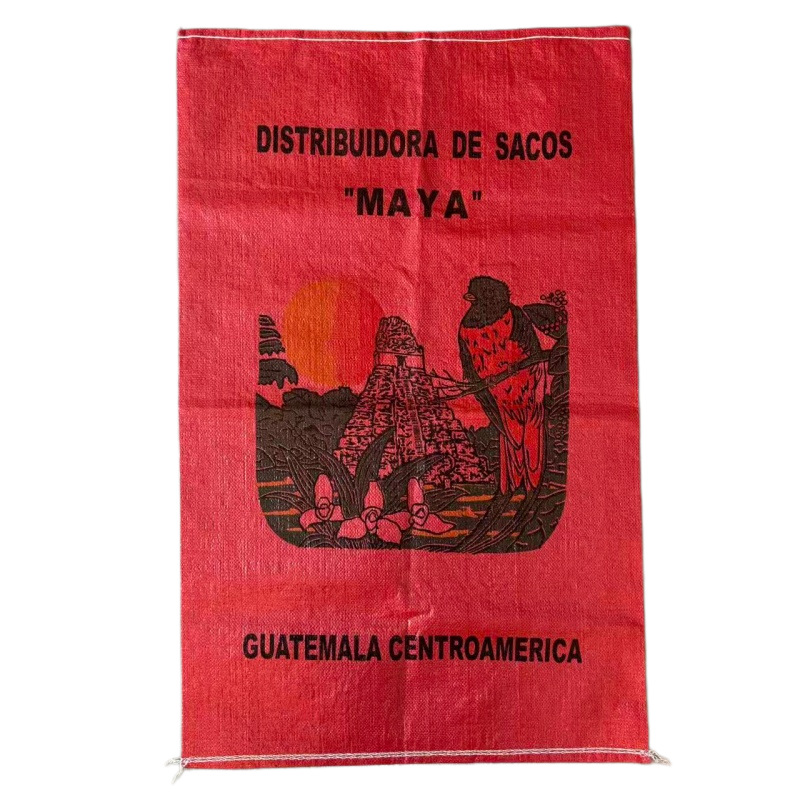 Exportación de 50kg de granos bolsa de tejido PP bolsa de granos bolsa de maíz rojo bolsa de tejido
