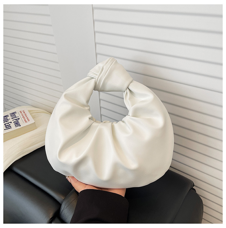 Bolso de Mano con Pliegues de Cuero PU para Uso Diario