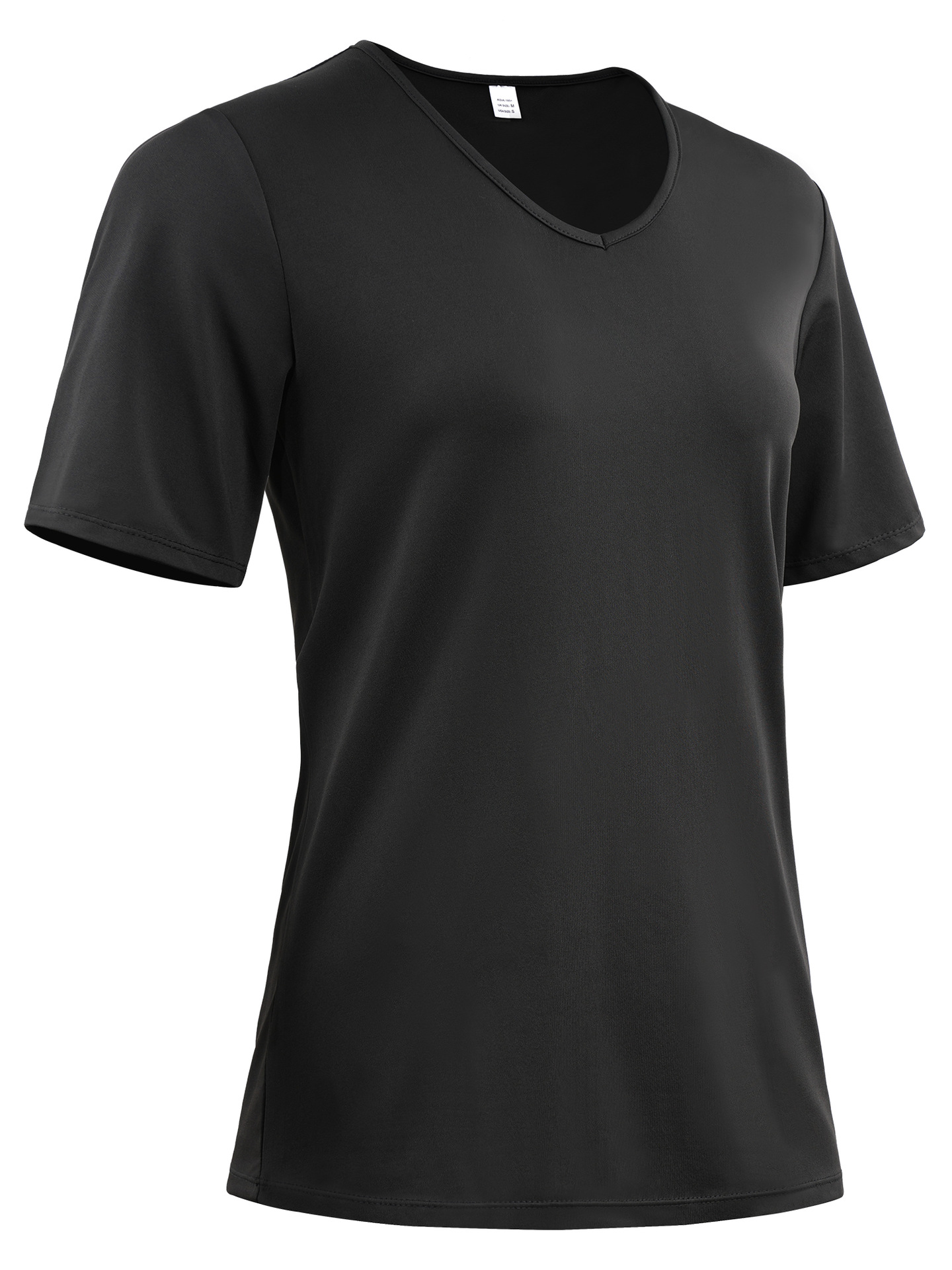 Damas nueva primavera y verano V-collar granular seco rápido transpiración alta elástica absorción de humedad y sudor deportes de yoga slimming mangas cortas T image 5