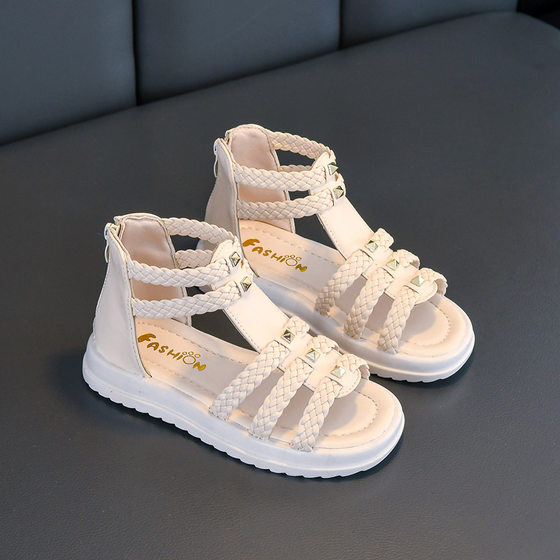 Girls' Sandals Summer Children's Soft-soled Princess Shoes Baby Girls' Sandals Women's Stylish Student Version Fashionable All-match
