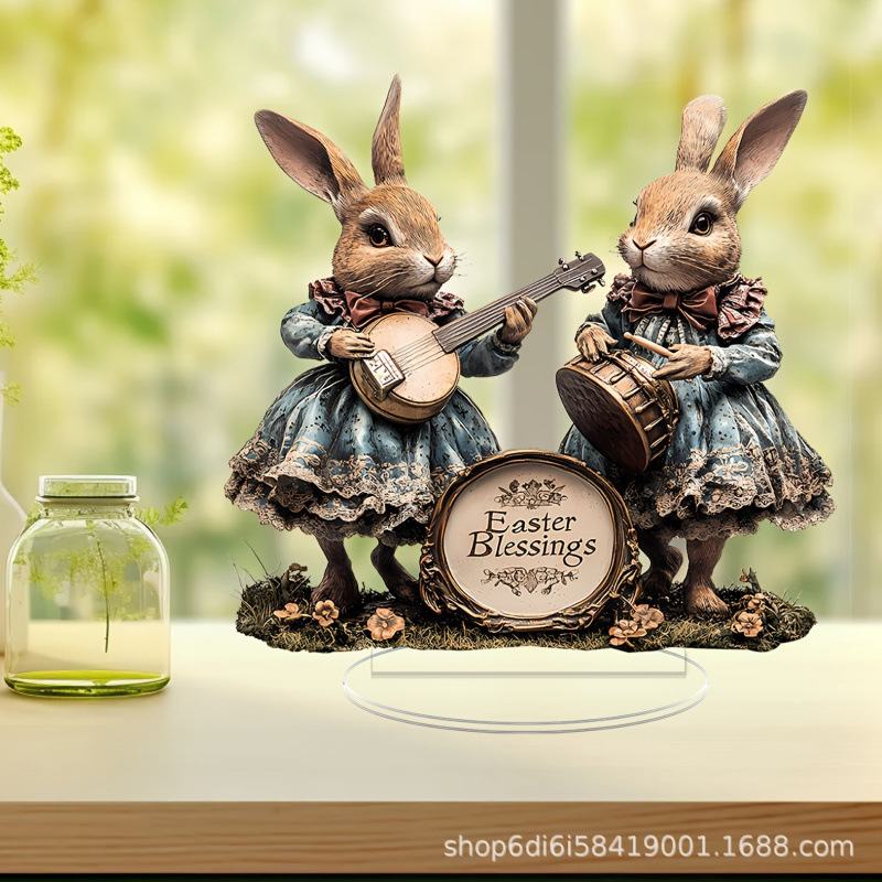 Decoración colgante [Pascua] huevo pequeño conejo decoración de escritorio decoración vintage familia para enviar amigos vestidos de dormitorio