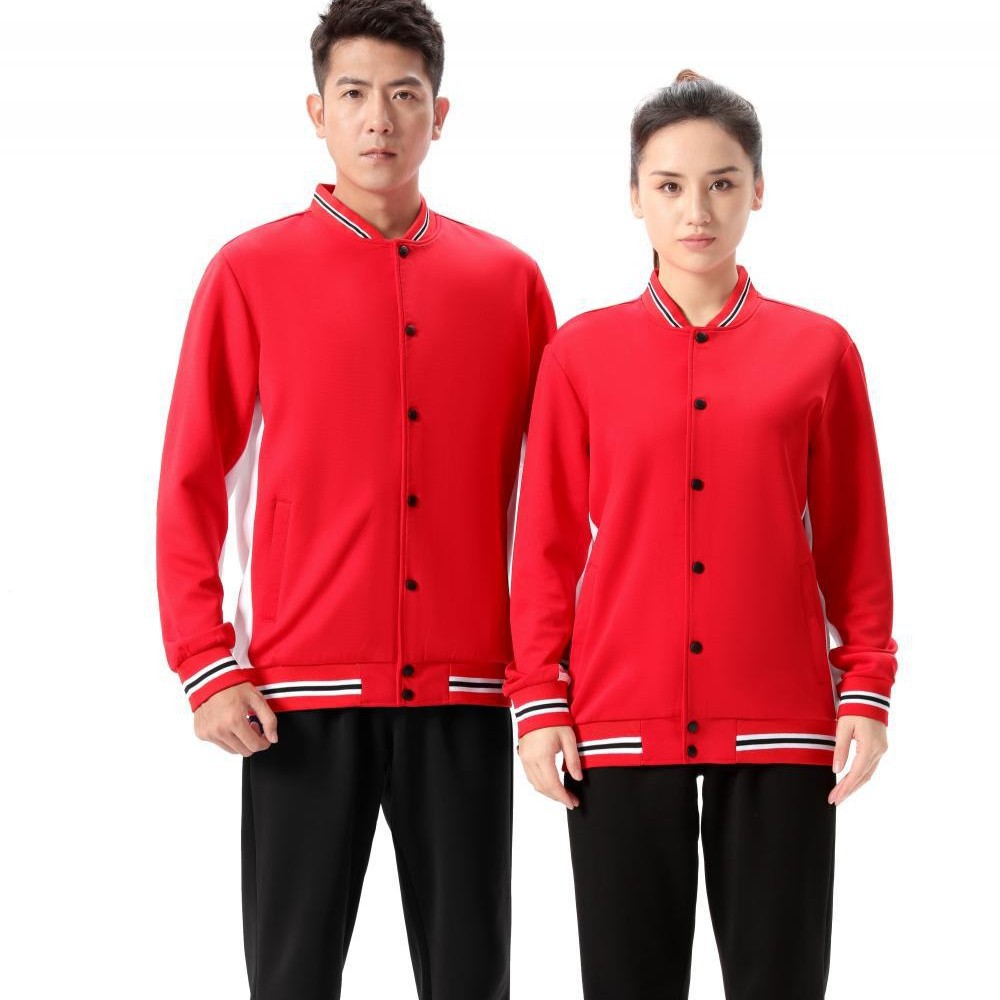 25 nuevos vestidos de otoño casuales abrigo de cuello vertical hombres y mujeres vestidos deportivos casuales de manga larga una sola blusa puede imprimir logotipo