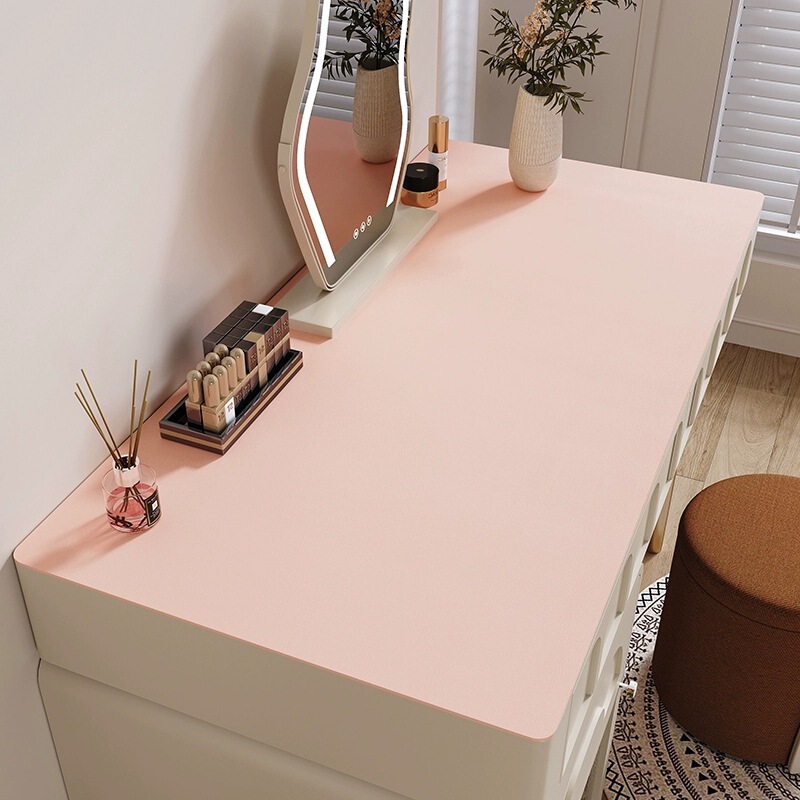Solid Color Dressing Table Mat Light Luxury High Sense Makeup Nail Art Desktop Protective Mat Oil-proof Waterproof Leather Table Mat Solid Color Dressing Table Mat Light Luxury High Sense Makeup Nail Art Desktop Protective Mat Oil-proof Waterproof Leather Table Mat