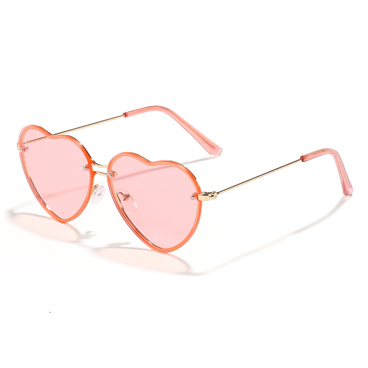 2023 nueva protección UV amor gafas de sol marco de metal amor diseño sueño color rosa gafas de sol 91078