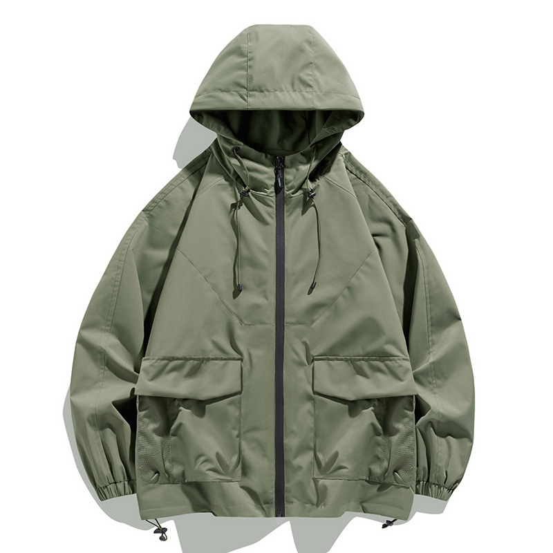 2024 chaqueta con capucha al aire libre chaqueta de alpinismo de tres pruebas más tamaño chaqueta de estilo de Hong Kong transmisión en vivo al por mayor