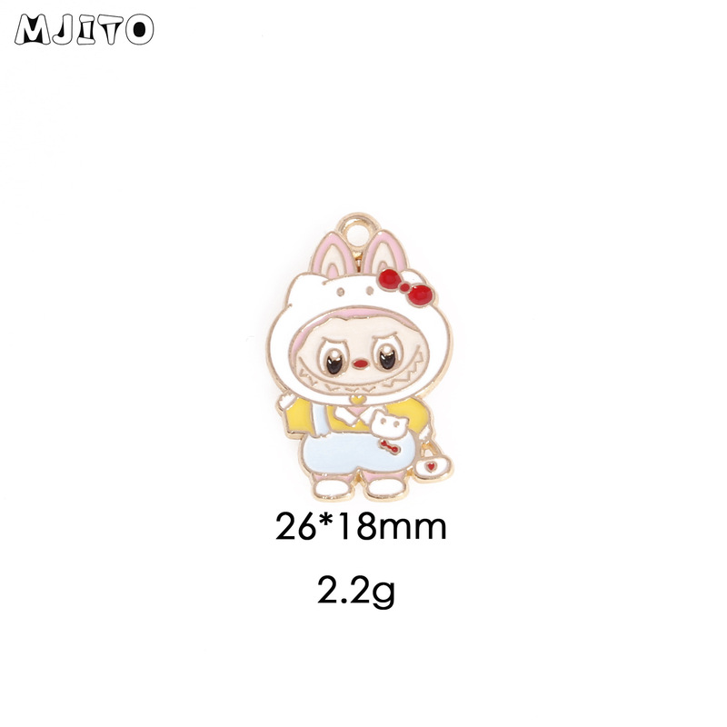 卡通拉布布LABUBU吊坠DIY手机链材料饰品配件跨境钥匙扣合金挂件|undefined