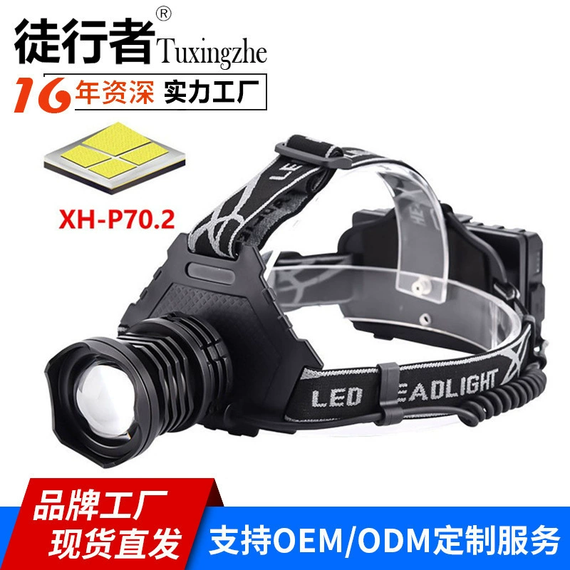 Новый телескопический зум-волна индукционный свет для зарядки фар открытый водонепроницаемый рыболовный фонарь