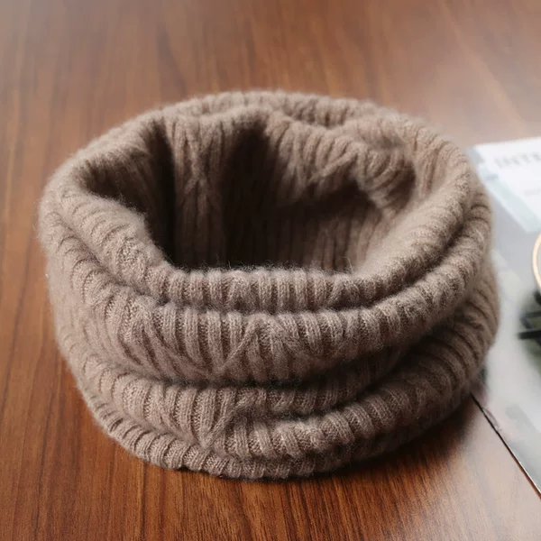 Autumn and Winter Pure Wool Knitted Neck Set Women's Cold-proof Warm-keeping Cervical Spine Protection Fashionable Drawstrip Korean Scarf Pullover Small Scarf