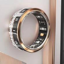 工厂发批 跨境高端镶钻智能戒指 心率睡眠血氧检测多功能运动指环