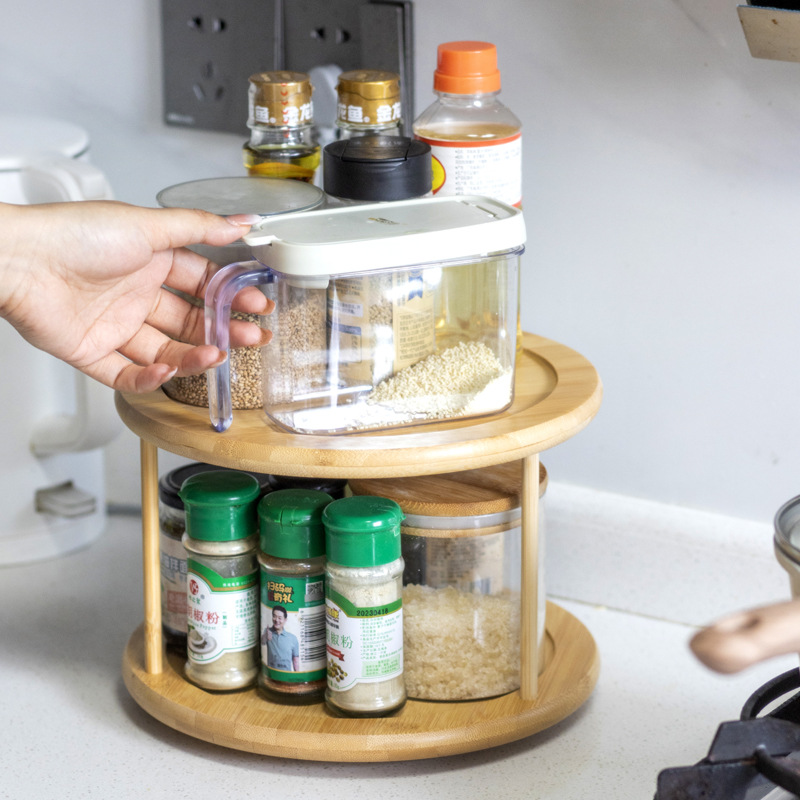 Estante de condimento giratorio de cocina, esquina de condimento, aceite especial, sal, salsa, vinagre, estante de caja de almacenamiento multifuncional circular