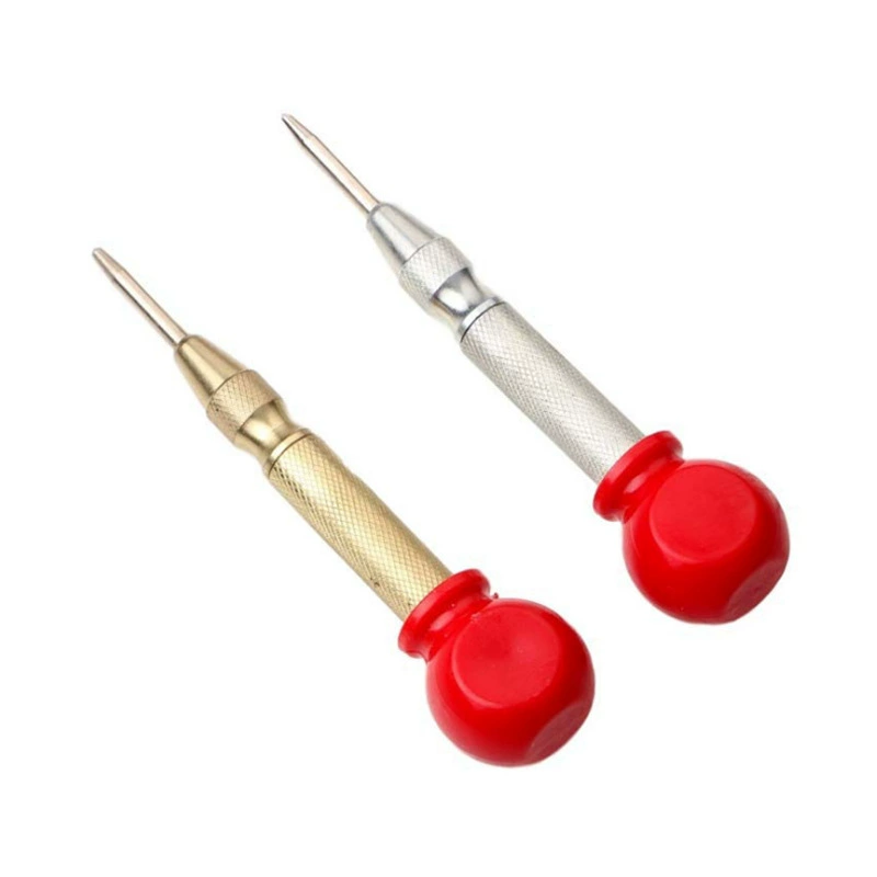 Spring-Loaded Automatic Center Punch (130 mm) — High-Hardness Steel/Copper-Plated, Normal & Hat Models