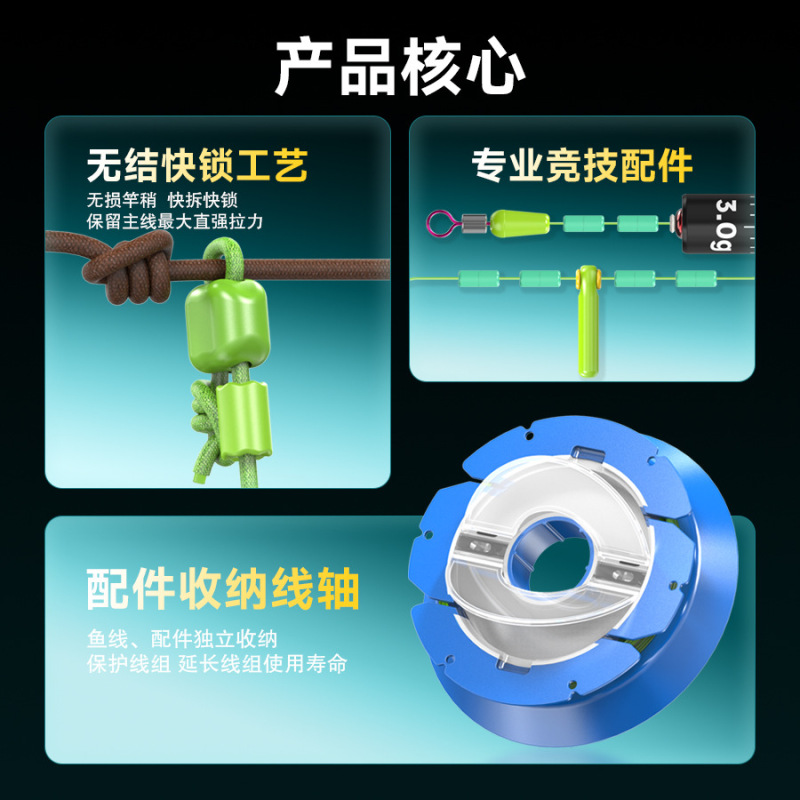 千鲤莱无结线组成品主线鱼线组套装无结杆稍绳进口尼龙线钓鱼线组|undefined