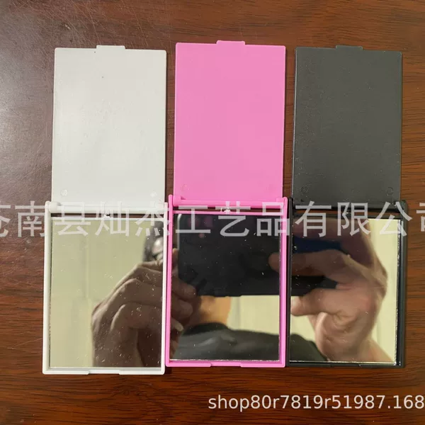 Factory direct sales advertising plastic mirror mini small square mirror small gift makeup mirror folding mirror