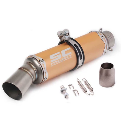 elbow exhaust pipe stainless: Motorcycle exhaust pipe - gold-bell-mouth