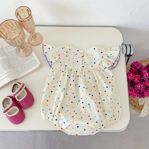 Baby summer clothes for girls, fashionable cotton thin jumpsuits for baby girls, summer princess wraps, rompers