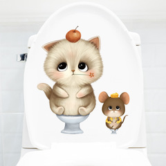 Cat Toilet Decor Sticker Bathroom Bathroom Toilet Decor Wall Sticker Toilet With Ring Toilet Seat Cover Sticker