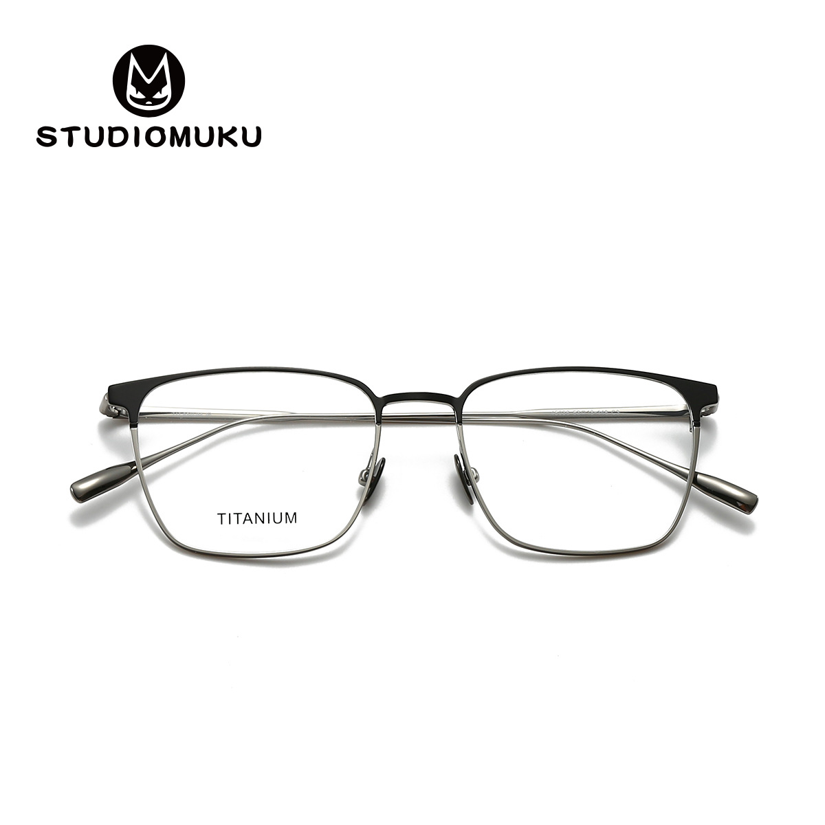 STUDIOMUKU gafas de madera cool trajes de temperamento elegante marcos de gafas de titanio clásico puro marcos de gafas cuadrados