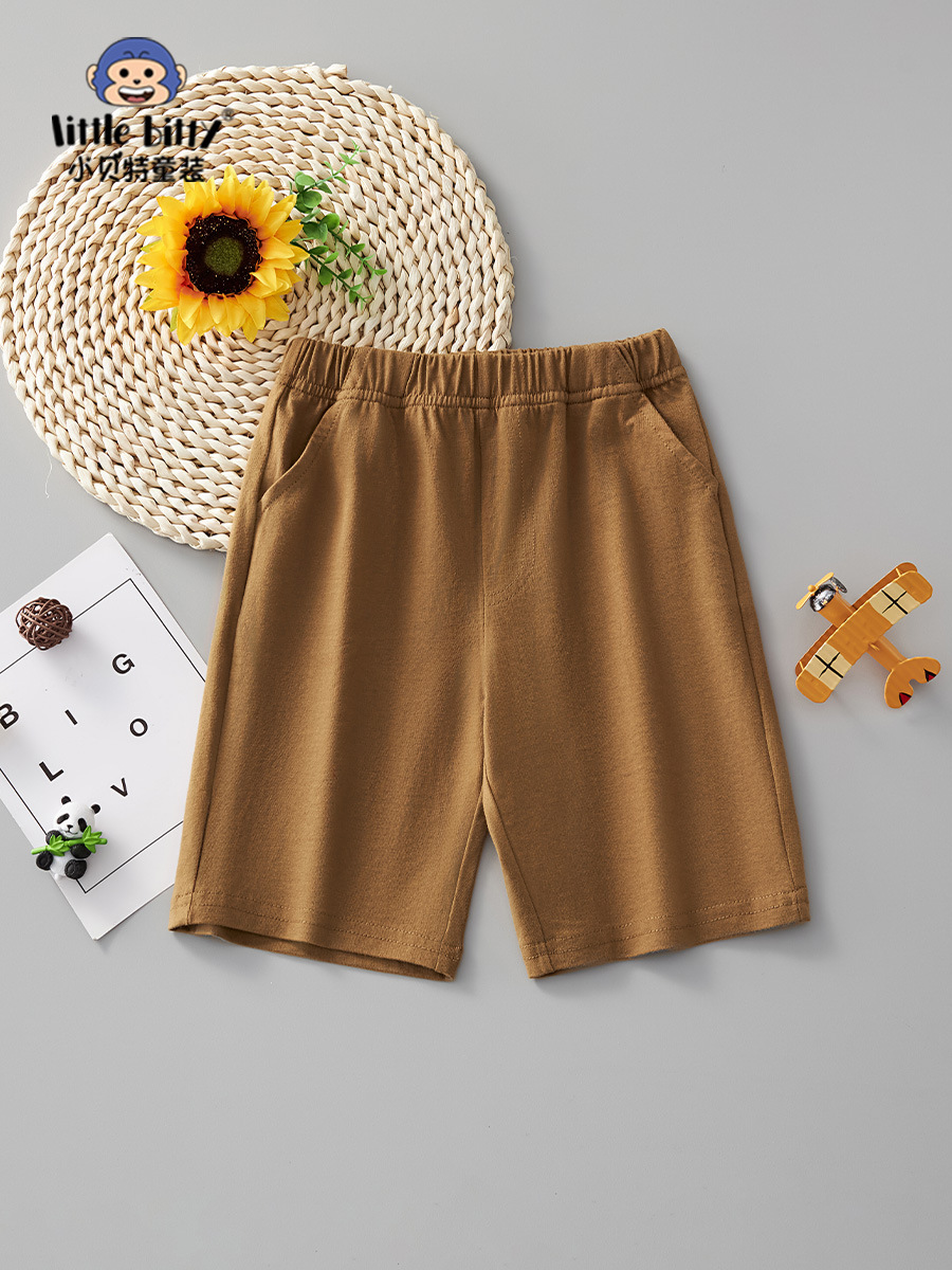 Little Better Children's Clothing Summer Shorts 2025 Boys Casual Sports Five-Point Pants Solid Color Pants Boys Summer Shorts
