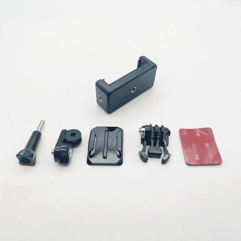 Casco soporte de disparo de teléfono móvil motocicleta montar accesorios de base fija fotografía horizontal y vertical clip de teléfono móvil giratorio