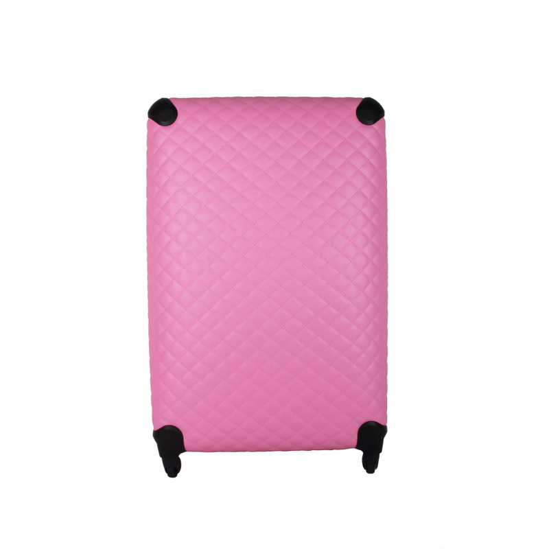 [Factory Customization] Pink Wedding Pu Suitcase Soft Sided Plaid Leather Wear-Resistant 28inch Lockable Trolley Case