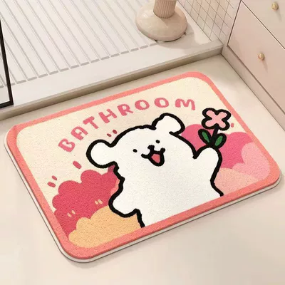 cartoon home entrance door, Avtomobil döşəmə paspasları - pick-flowers-to-you-4060cm-imitation-cashmere