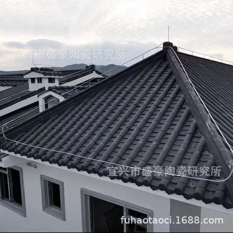 古建青灰汉瓦抗冻仿古陶土筒瓦新中式土瓦老式屋面维修加工大瓦片