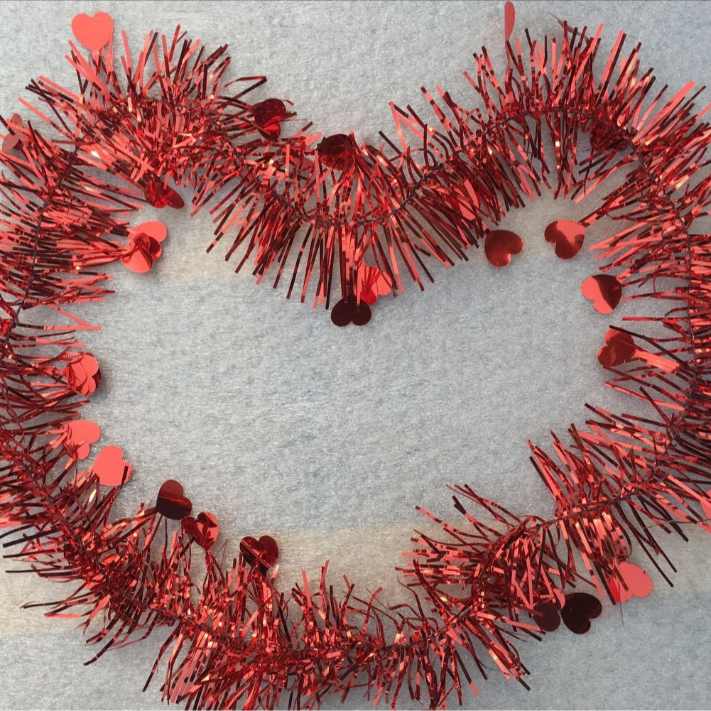 Suministros de decoración para bodas, cinta transfronteriza, guirnalda de 1.8 metros, oropel, decoración navideña, cinta para regalo de boda
