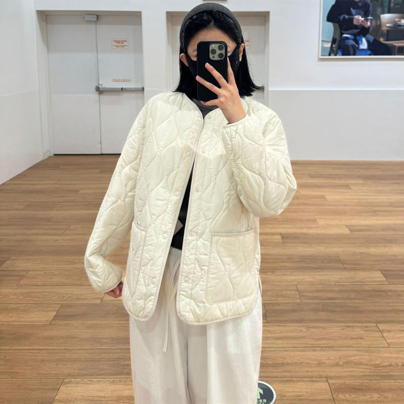 Uraz 2025 New Autumn and Winter Medium and Large Kidsren's Clothing for Boys and Girls Air Portable Collarless Cotton Jacket Y478125