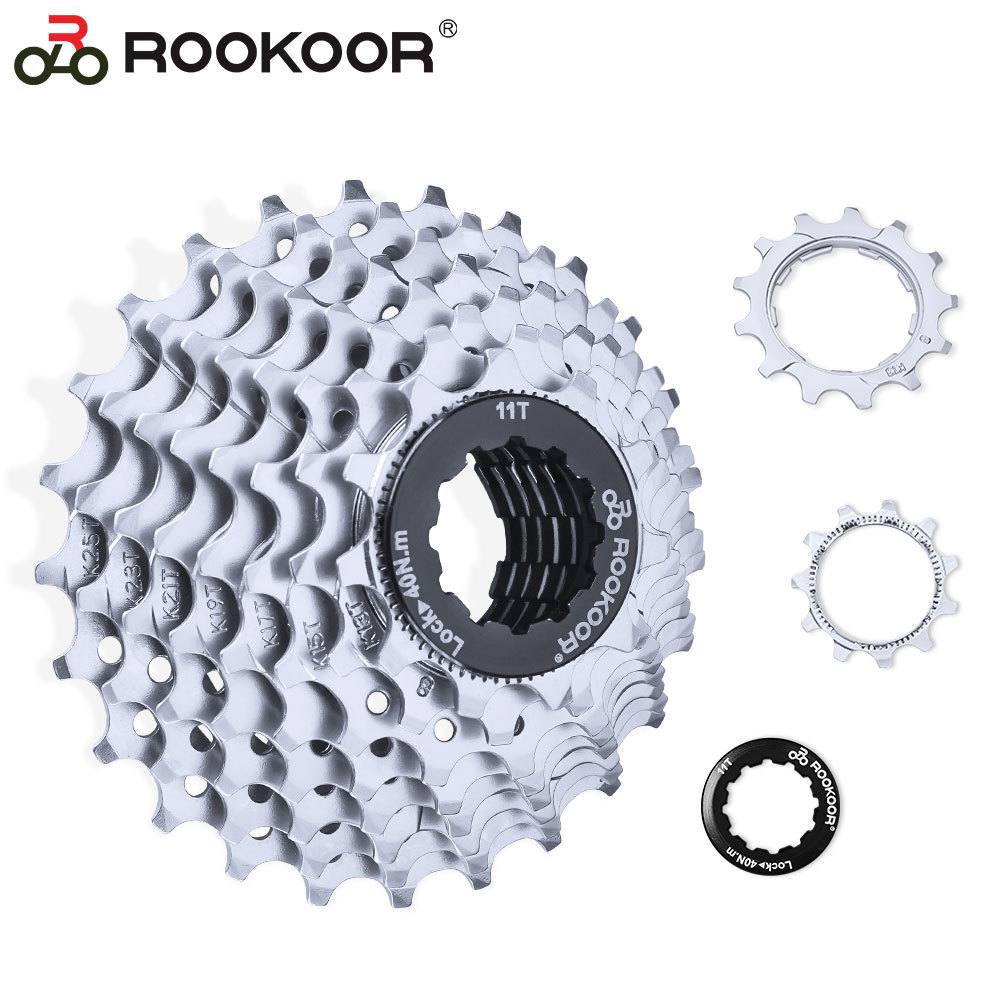 Rookoor 高碳钢 8速11-25T 银色公路车卡式飞轮 骑行配件批发代发