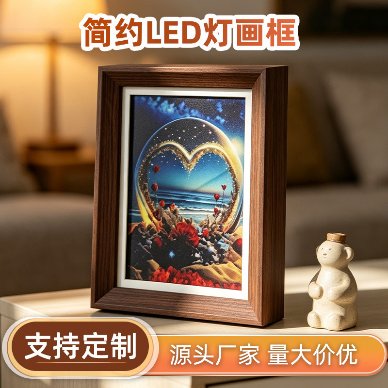 Creative Desktop Decorative Night Light Photo Frame LED Light-Up Picture Frame Wooden USB Ambient Lighting Photo Frame Customizable Creative Desktop Decorative Night Light Photo Frame LED Light-Up Picture Frame Wooden USB Ambient Lighting Photo Frame Customizable