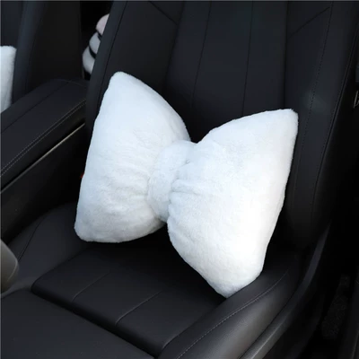 Plush Headrest and Lumbar Support, Soft: Waist support - white-waist