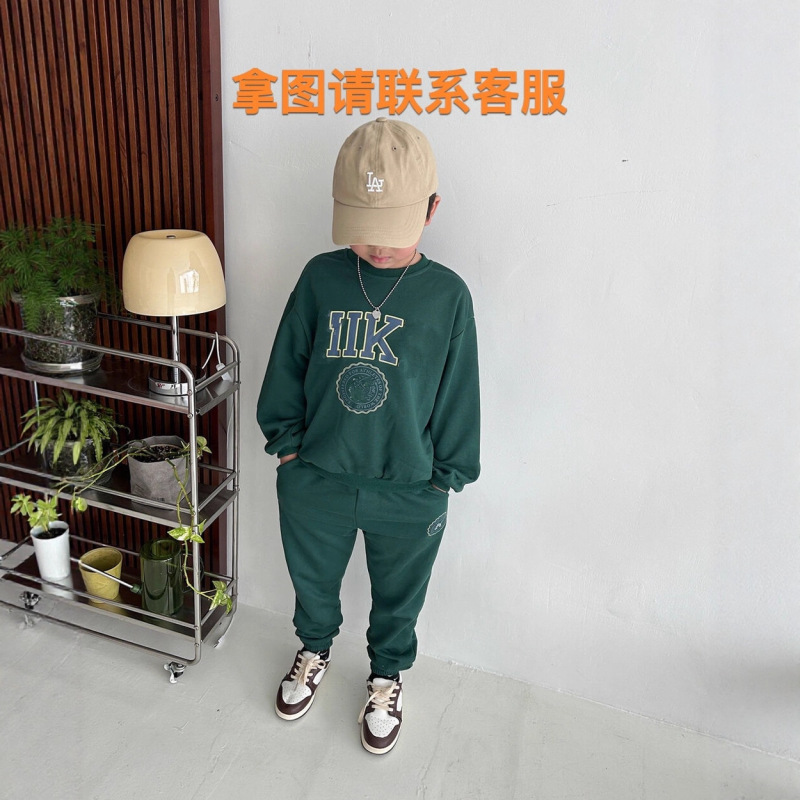男女童秋季套装新款印花时髦春秋装中小童洋气运动卫衣两件套潮|undefined