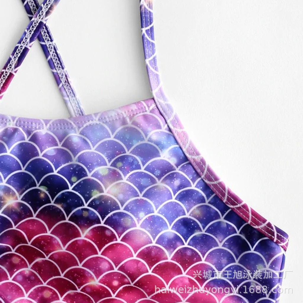 New Cross-Border Foreign Trade European and American Conservative High-Waisted Strap Printed Sexy Two-Piece Swimsuit Bikini Wholesale