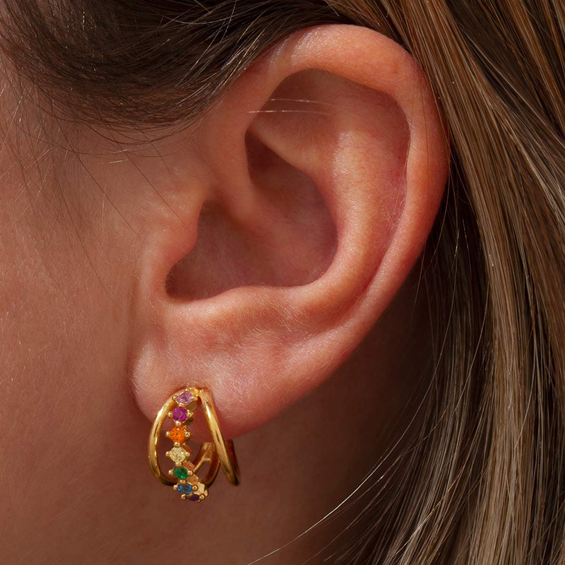 3g Weight Copper Ear Needle Material Zircon Inlay Material Ear Studs Classification 1 Pair Quantity Holiday, Daily Occasion Copper Material Solid Color Pattern Women's Gender Inlay Design Simple Style, Classic Style Style 1 Pair Simple Style Classic Style Solid Color Inlay Copper Zircon Ear Studs 10