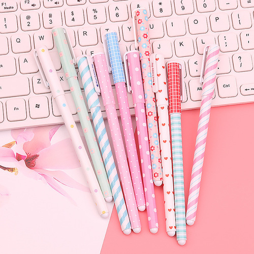 Creative color gel pen 0.5mm small fresh 10 gel pen set student stationery water-based signature pen