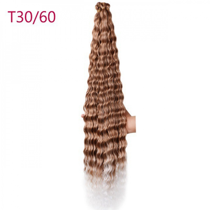 fibra de seda de alta temperatura pelucina de cabello de ganchillo cabello rizado onda profunda cabello Twist fibra de cabello trenzado