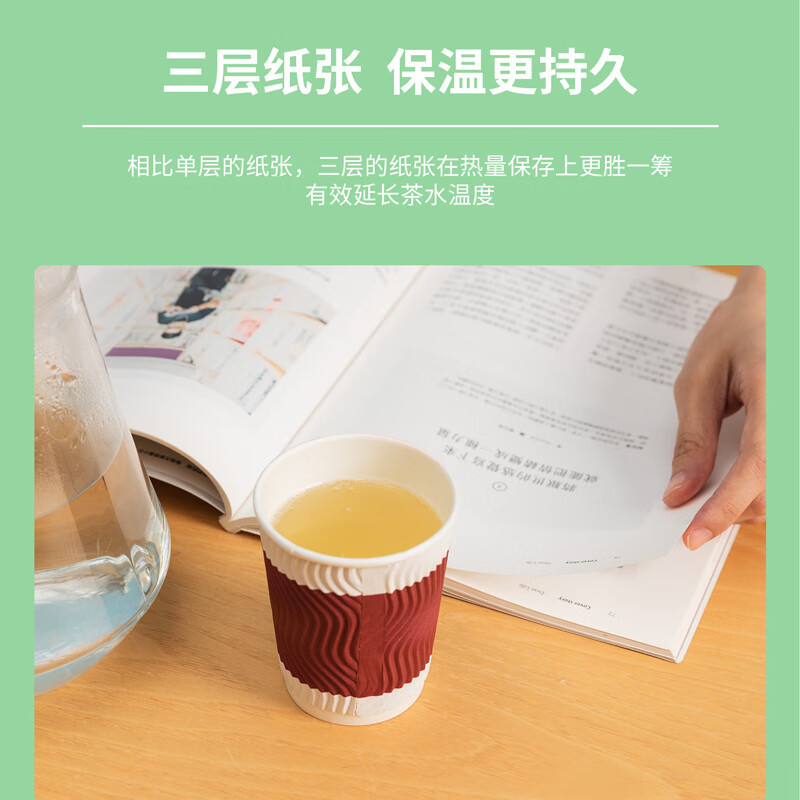 Vaso de papel desechable Qixin, aislado y grueso, vaso de papel de doble capa antiescaldaduras, vaso para café, taza de té para el hogar, vaso para bebidas calientes.