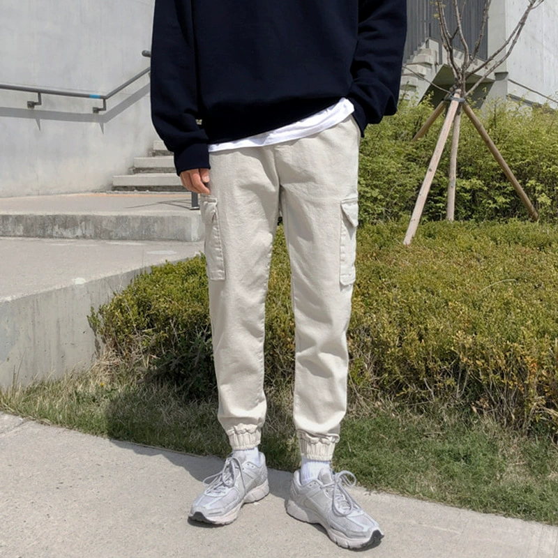 Мужские брюки MYQ, новинка, модные брюки до щиколотки в Корейском стиле, свободные универсальные рабочие повседневные брюки