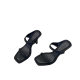 New 24 Summer Korean Style Square Open Toe Thin Heel One-word Belt Rear Empty One-pedal Women's High Heel Sandals Three-color Hot