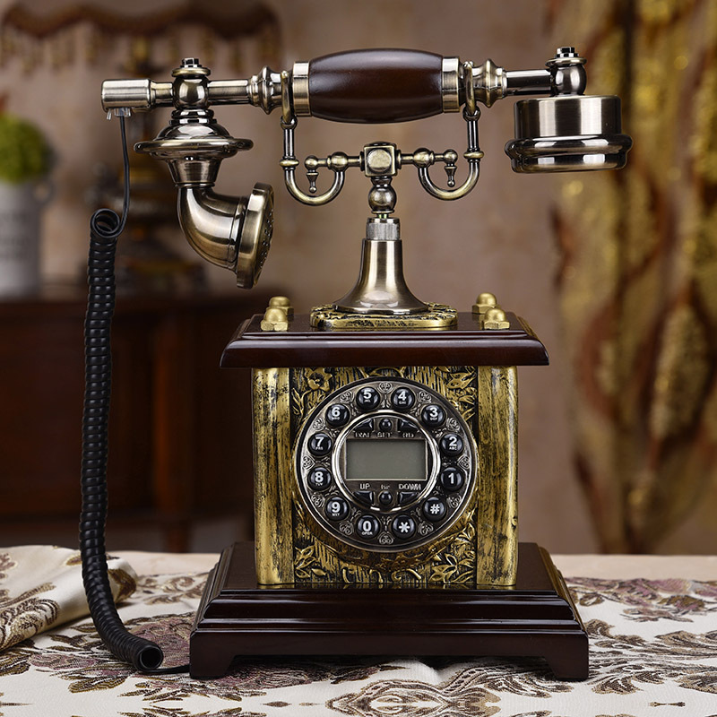 [Standard Version] European Retro Solid Wood Home Landline Telephone, Old-fashioned Antique Style, Classic Hand-painted Landline