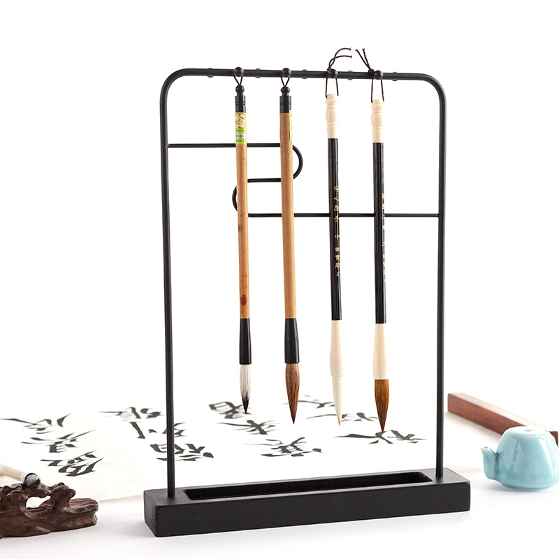 Новый 9-контактный держатель для кистей Xiangyun в китайском стиле, держатель для ручек, креативный железный художественный держатель для кистей из цельного дерева, студенческий держатель для кистей, украшение для начинающих